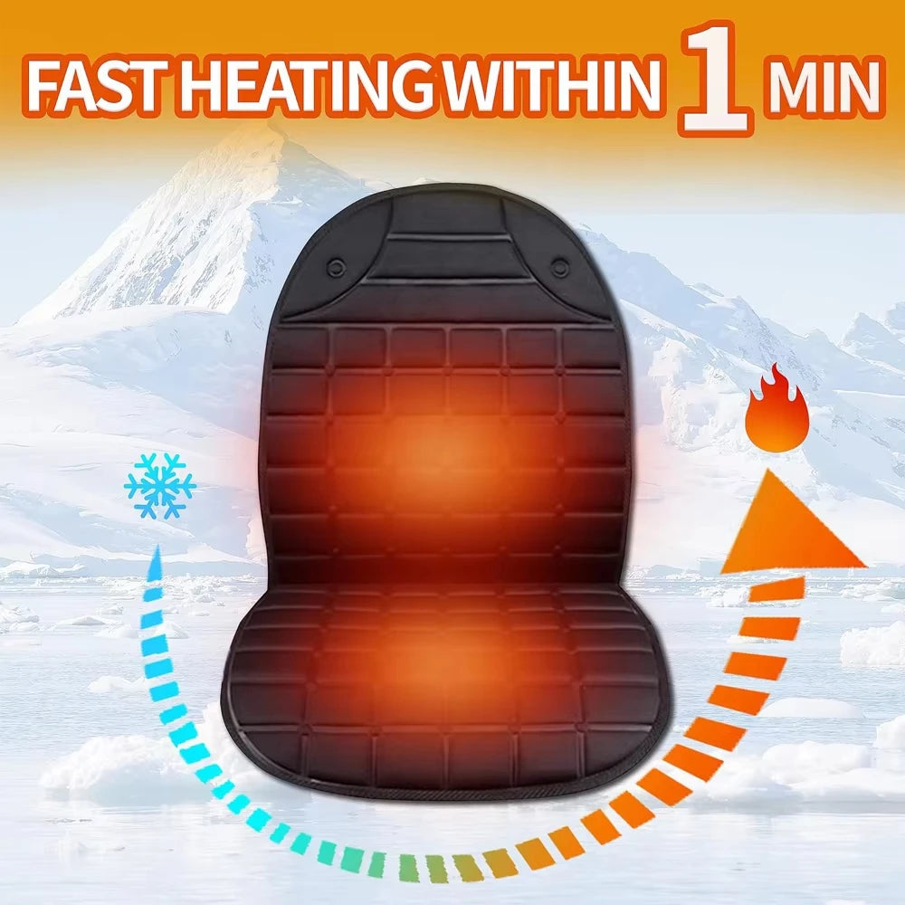 Universal Heated Car Seat Cushion - 12V Winter Warmer