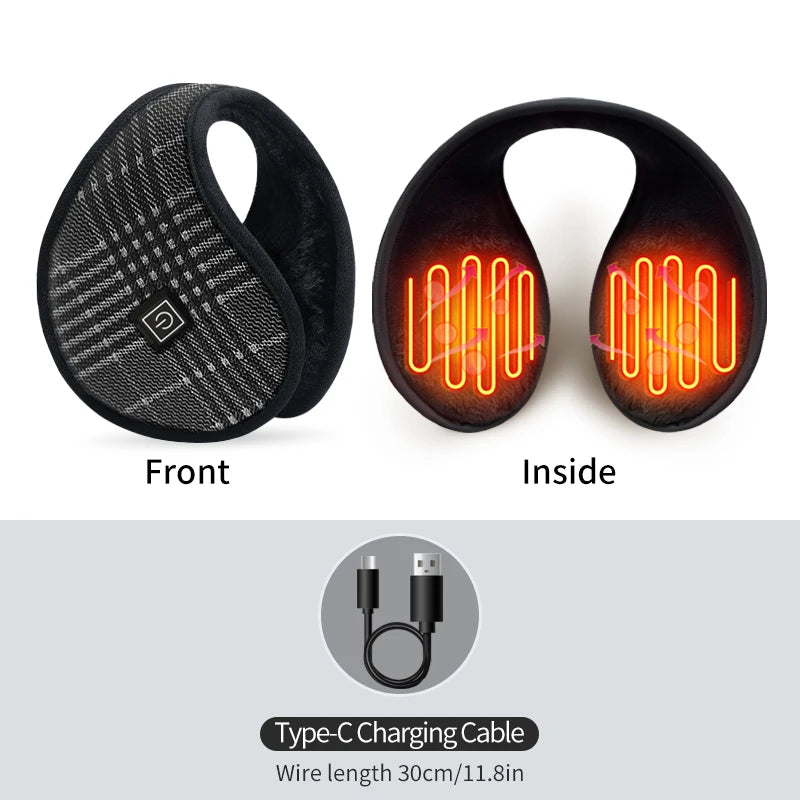 Heated Earmuffs - Windproof Winter Ear Warmers