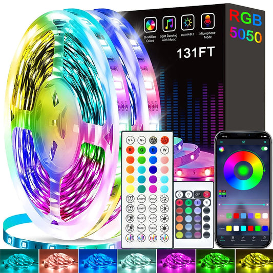 40M RGB LED Strip Lights - Smart APP Control Color Changing Room Decor
