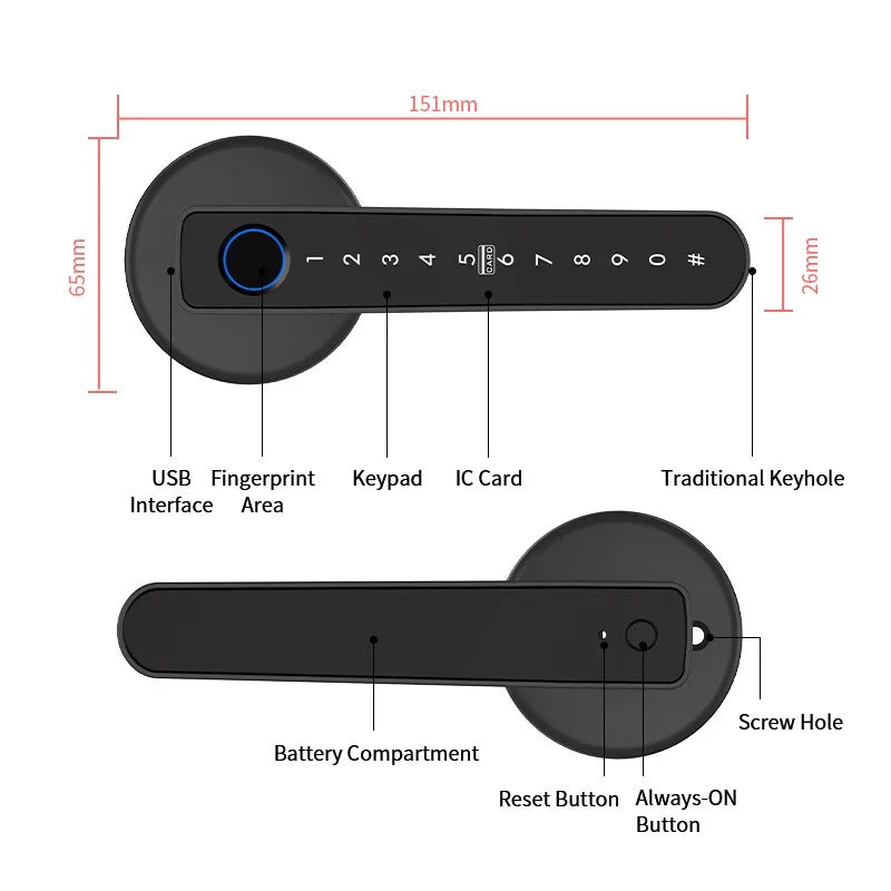 Smart Fingerprint Door Lock - Keyless Home Security